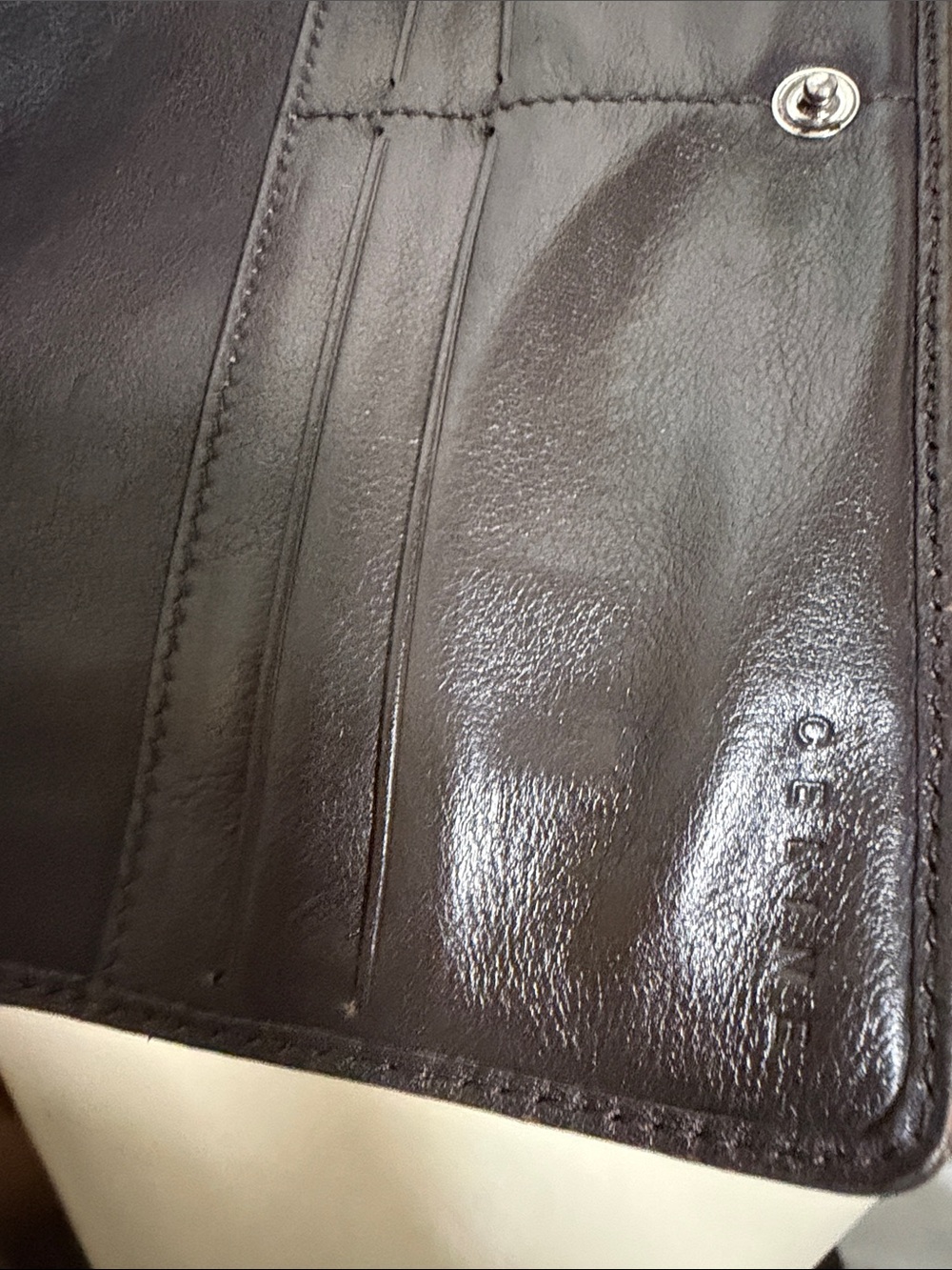 Celine Brown Monogram Continental Clutch Wallet with Black Trim - Picture 10 of 16